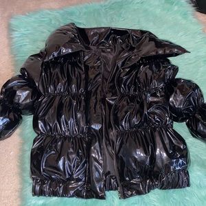 Black puffer coat
